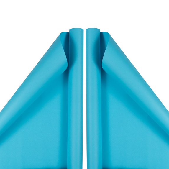 JAM Peacock Blue Matte Wrapping Paper, 2 Rolls, 50 Sq Ft Total