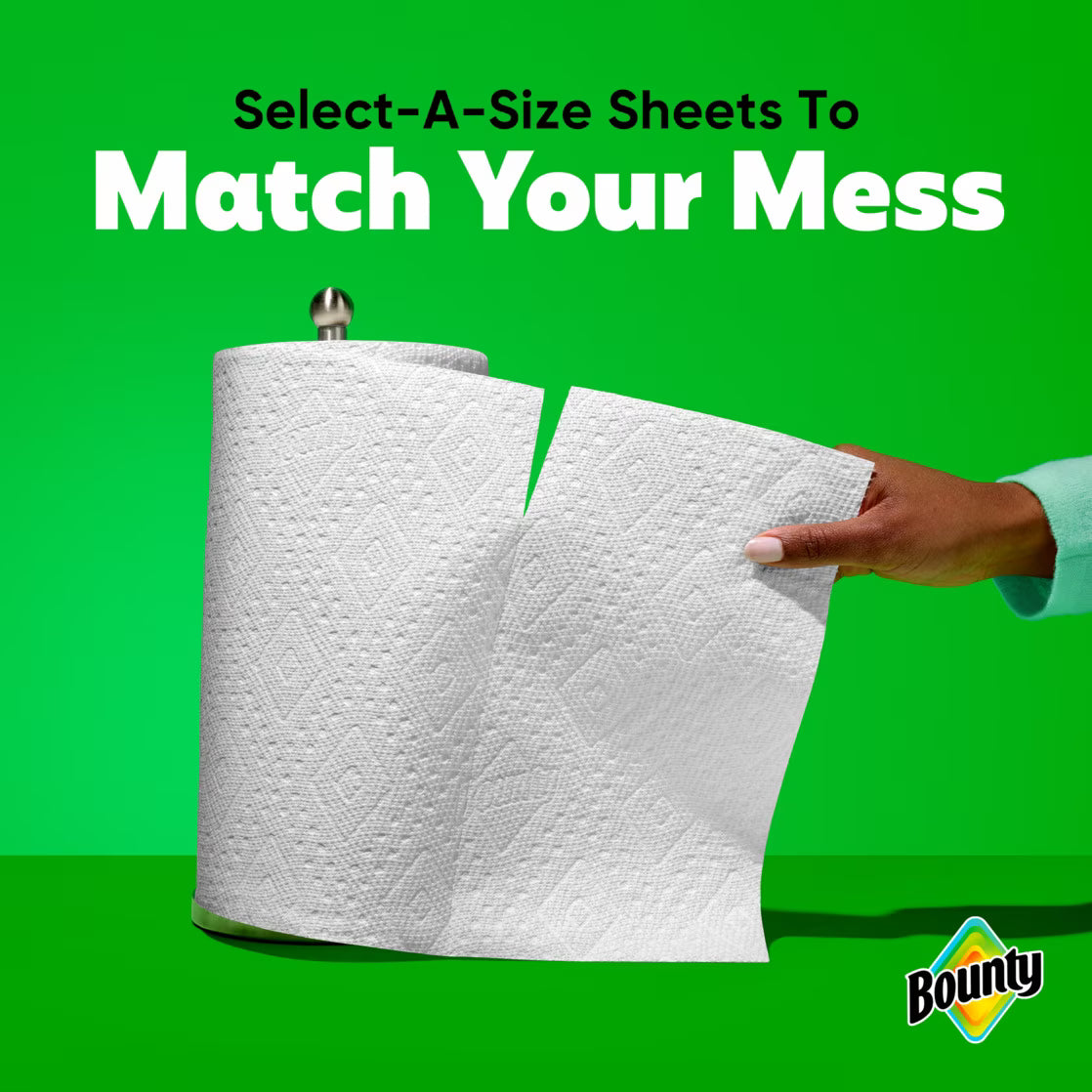 Bounty Select-A-Size Paper Towels, Print, 6 Double Rolls
