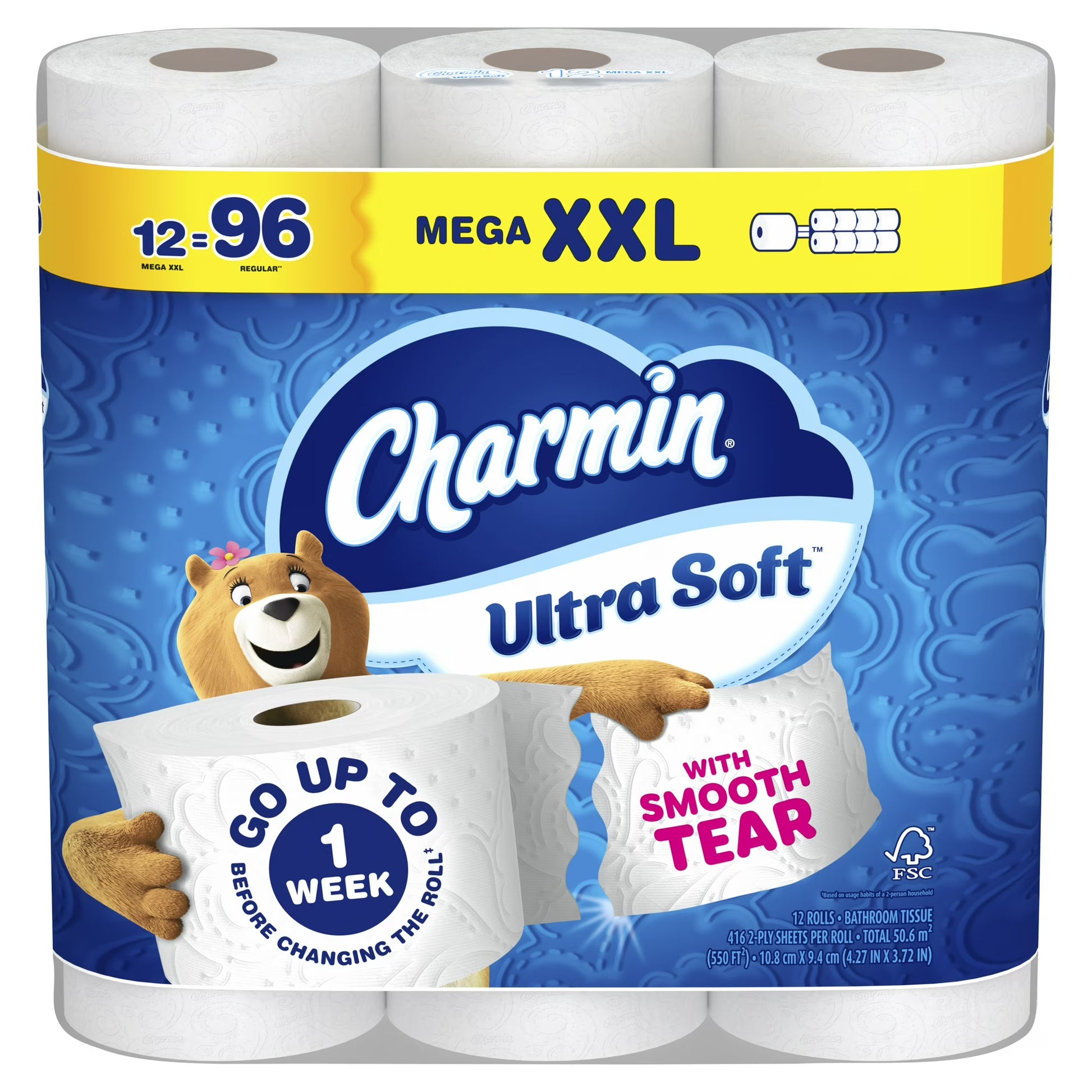 Charmin Ultra Soft Toilet Paper, 12 Mega XXL Rolls