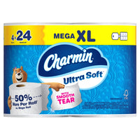 Charmin Ultra Soft Toilet Paper, 6-Pack Bundle (24 Mega XL Rolls Total)