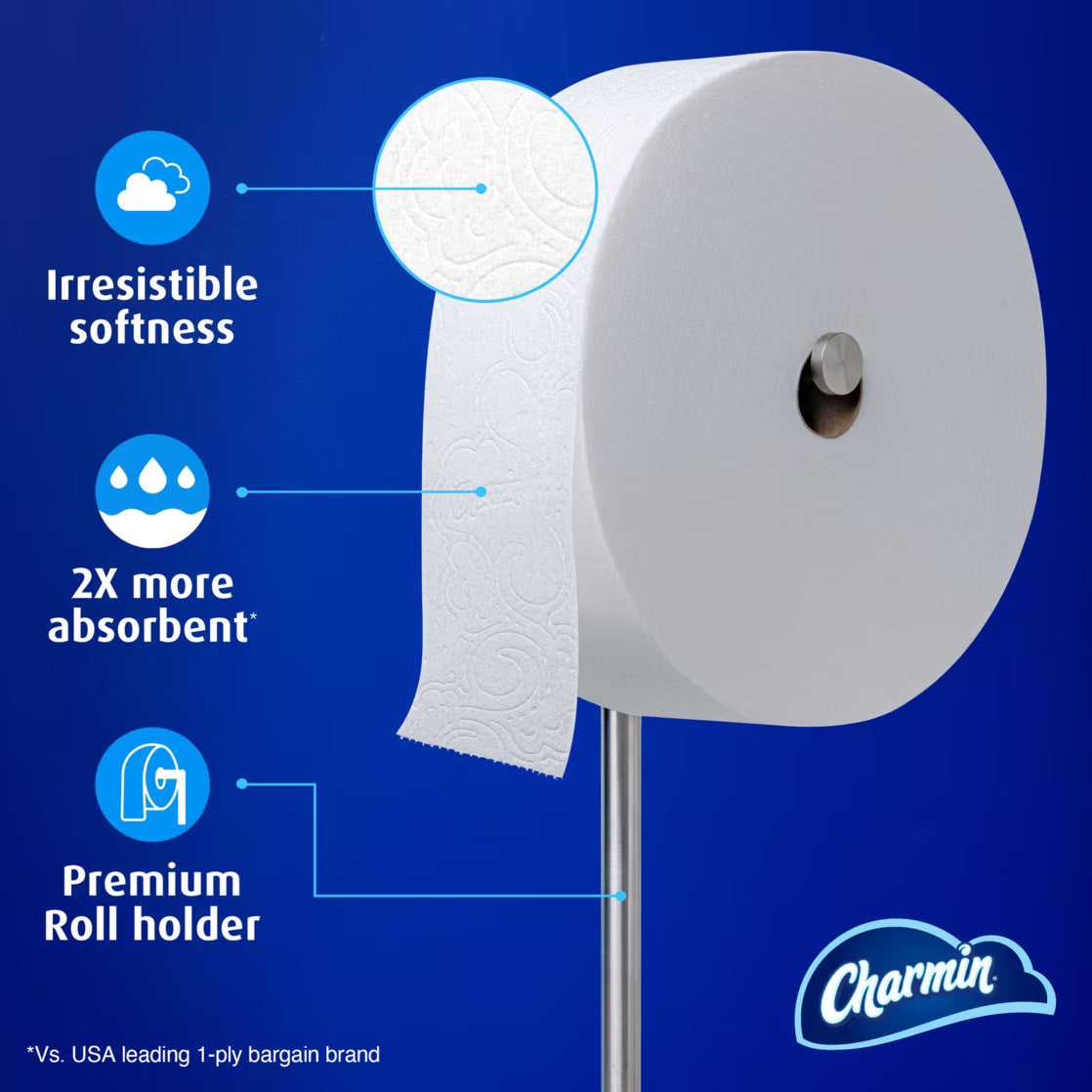 Charmin Ultra Soft Forever Roll Starter Kit, Holder + 2 Giant Rolls