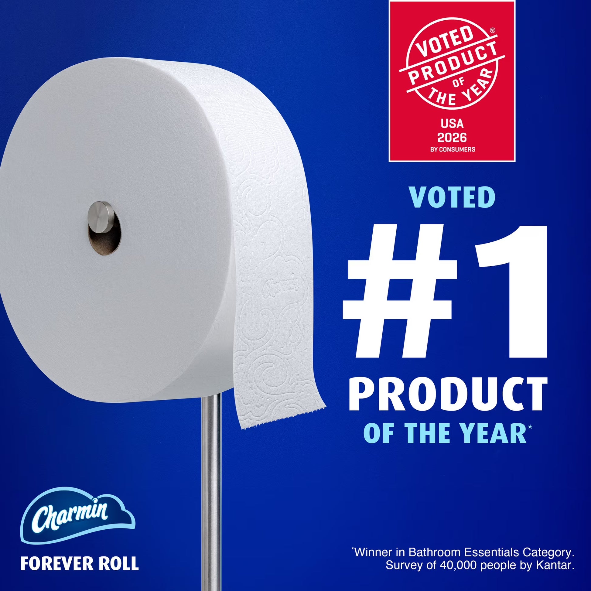 Charmin Ultra Soft Forever Roll Refill Rolls, 3-Pack