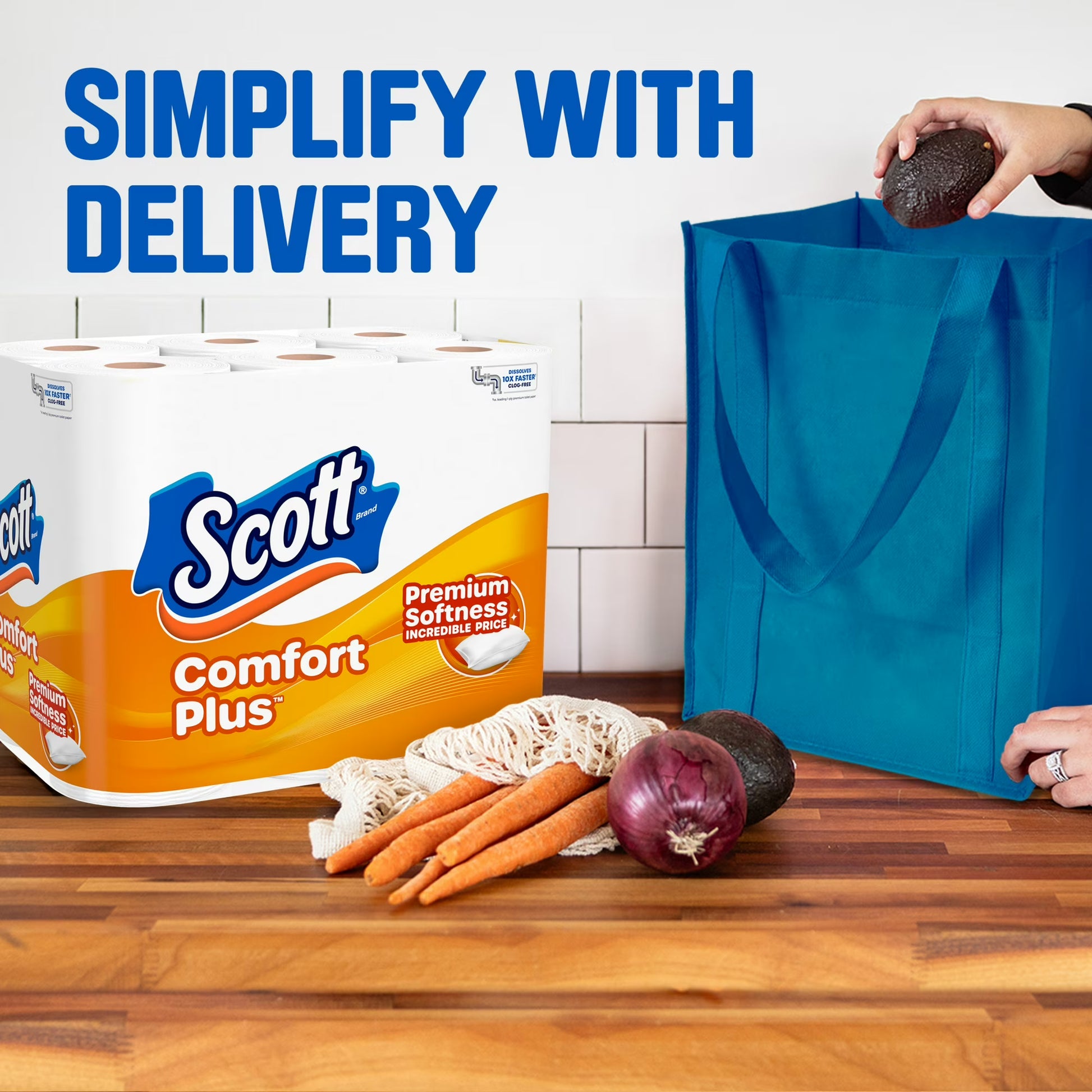 Scott ComfortPlus Toilet Paper, 12 Rolls, 231 Sheets