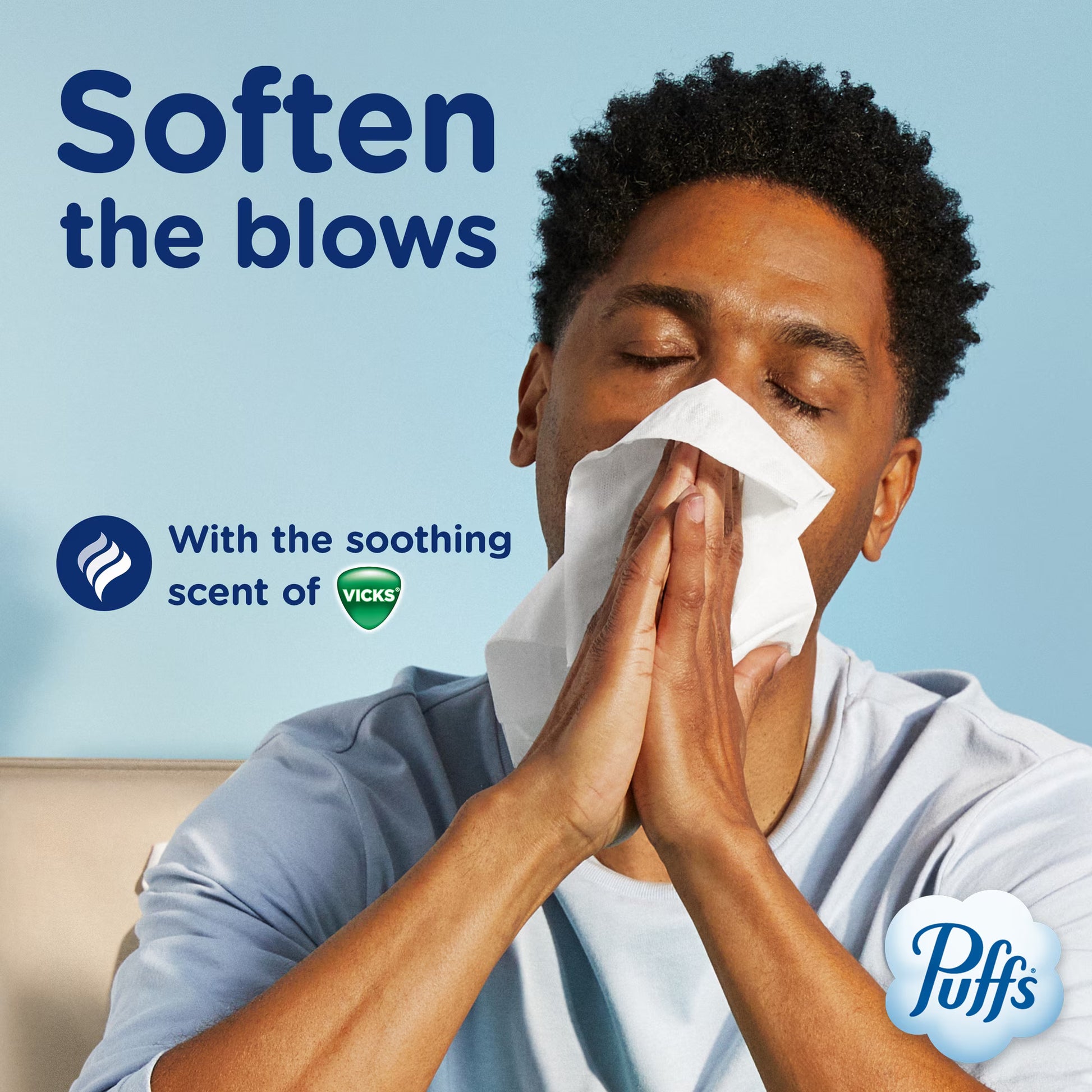 Puffs Plus Lotion Facial Tissue with Vicks Scent, 4 Cube Boxes