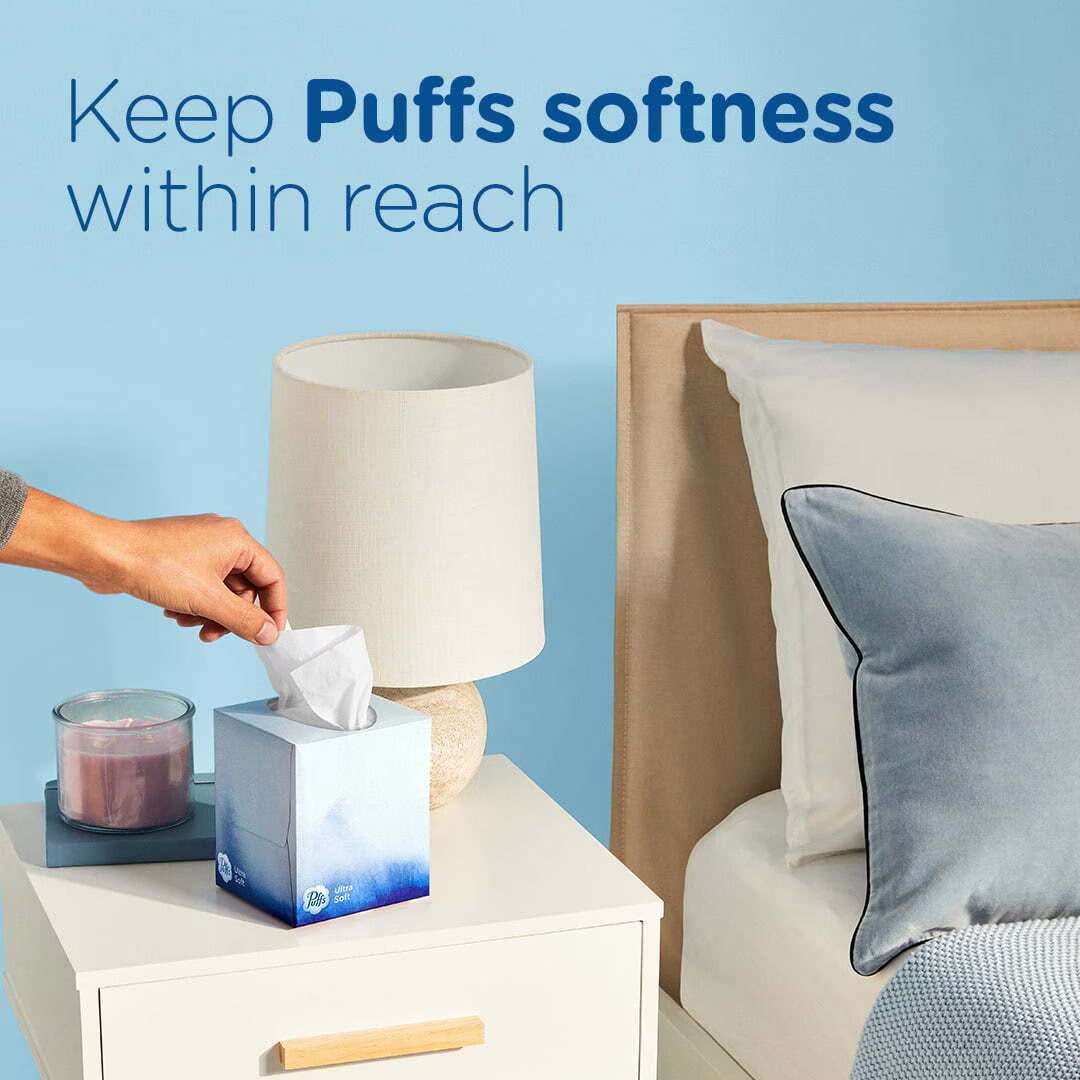 Puffs Ultra Soft Facial Tissues, 8 Family Size Boxes