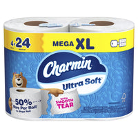 Charmin Ultra Soft Toilet Paper, 6-Pack Bundle (24 Mega XL Rolls Total)
