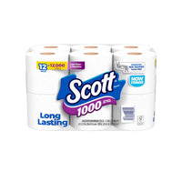 Scott 1000 Toilet Paper, 12 Rolls