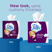 Puffs Ultra Soft Facial Tissues, 6-Pack Case (24 Boxes Total)