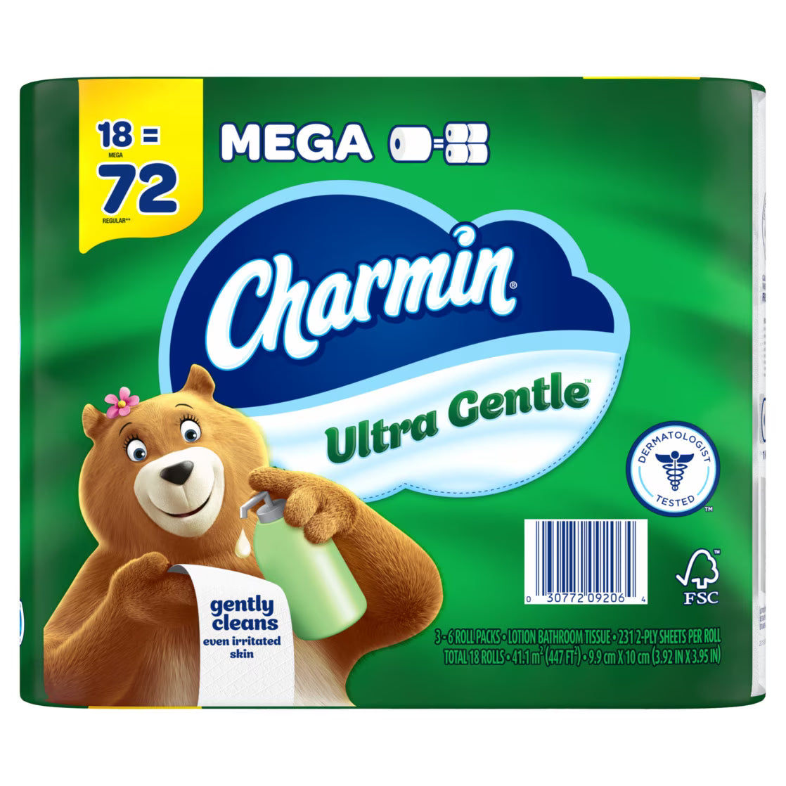Charmin Ultra Gentle Lotion Toilet Paper, 18 Mega Rolls