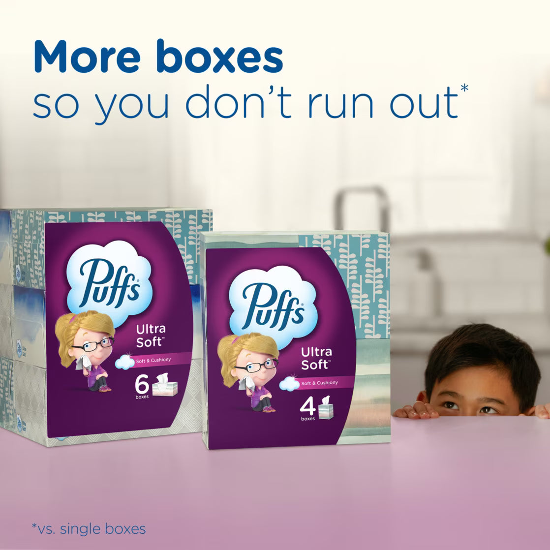 Puffs Ultra Soft Facial Tissues, 8 Cube Boxes