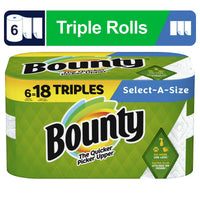 Bounty Select-A-Size Paper Towels, 6 Triple Rolls