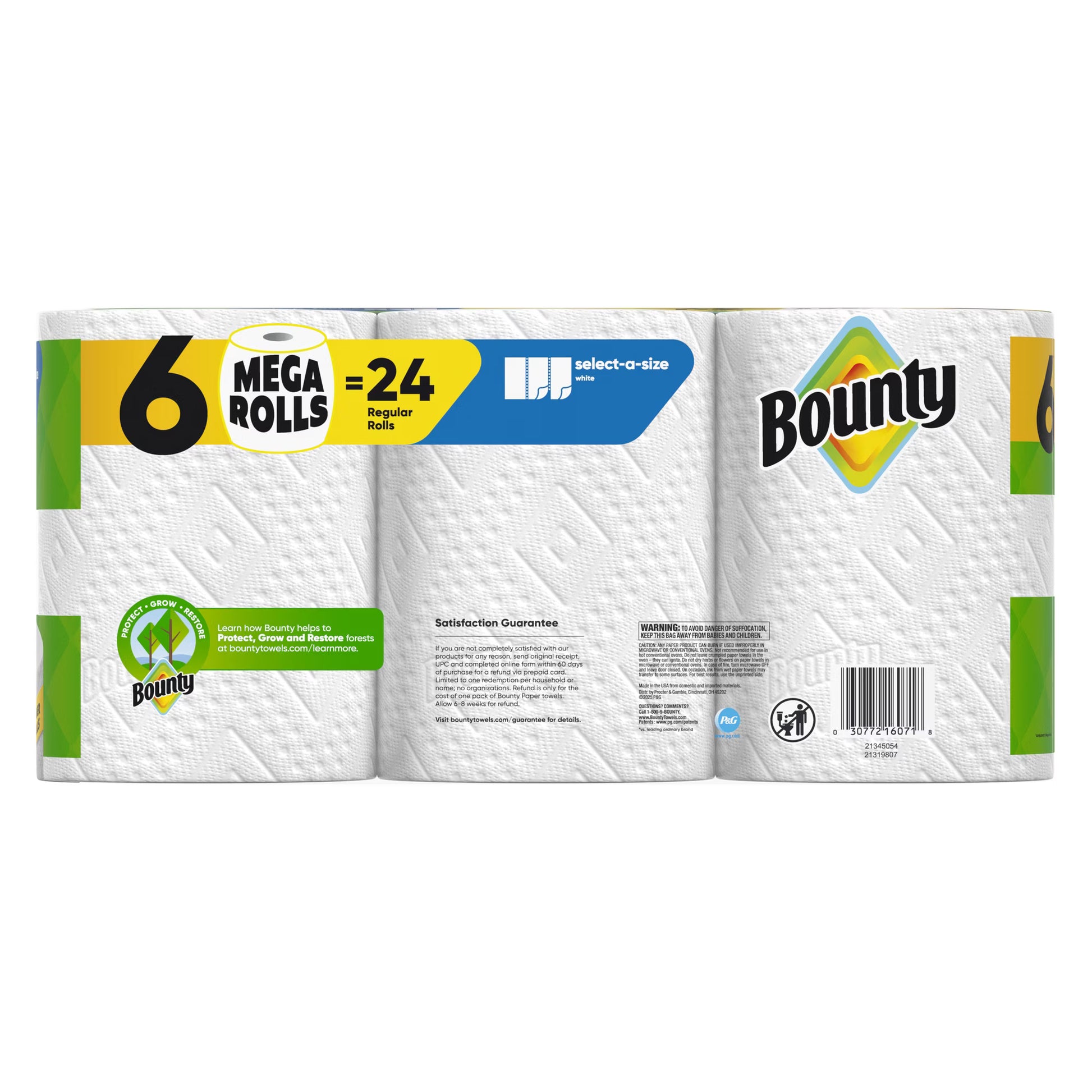 Bounty Select-A-Size Paper Towels, 6 Mega Rolls
