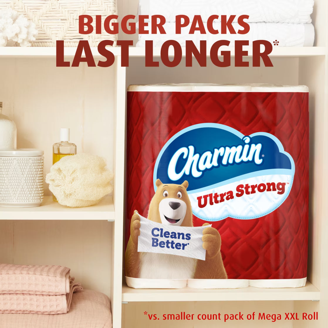 Charmin Ultra Strong Toilet Paper, 12 Mega XXL Rolls