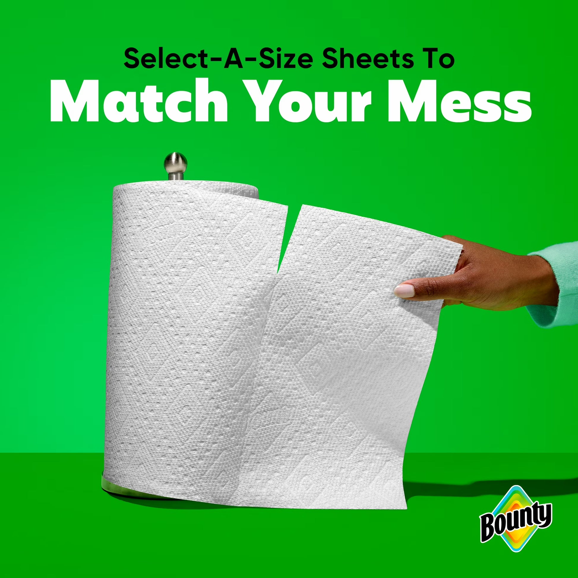 Bounty Select-A-Size Paper Towels, Print, 2 Triple Rolls
