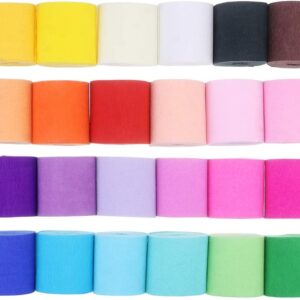 CAVEEN 24 Rolls Crepe Paper Streamers-32.8ft Party Streamer Paper Decorations Crepe Paper roll Full Colorful for Backdrop, Birthday, Weeding,Festival...