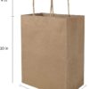 100 Pack 8x4.75x10 inch Plain Medium Paper Bags with Handles Bulk, Bagmad Brown Kraft Bags, Craft Gift Bags, Grocery Shopping Retail Bags, Birthday Party...