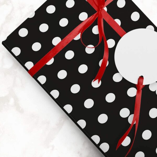 JAM PAPER Gift Wrap - Polka Dot Wrapping Paper - 25 Sq Ft - Blue with White Dots - Roll Sold Individually