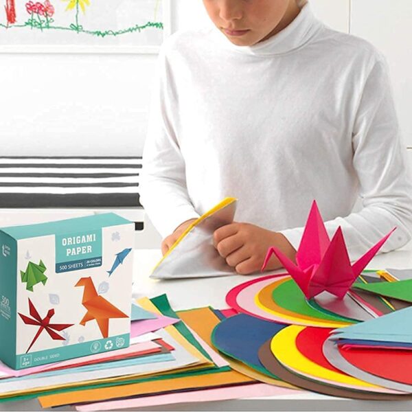 Origami Paper Double Sided Color - 200 Sheets - 20 Colors - 6 Inch Square Easy Fold Paper for Beginner