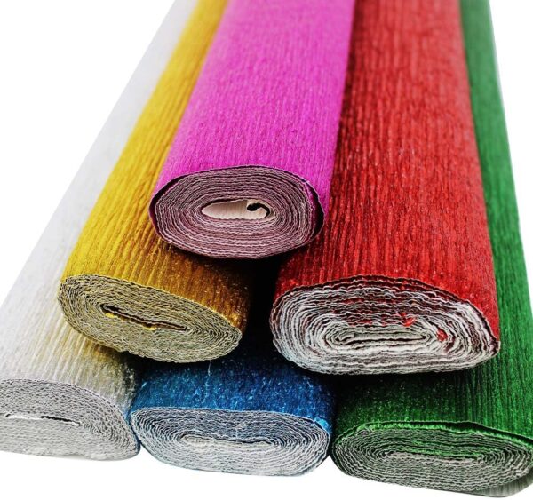 Just Artifacts 70g Premium Crepe Paper Rolls - 8ft Length/20in Width (6pcs, Color: Birthday Bash)