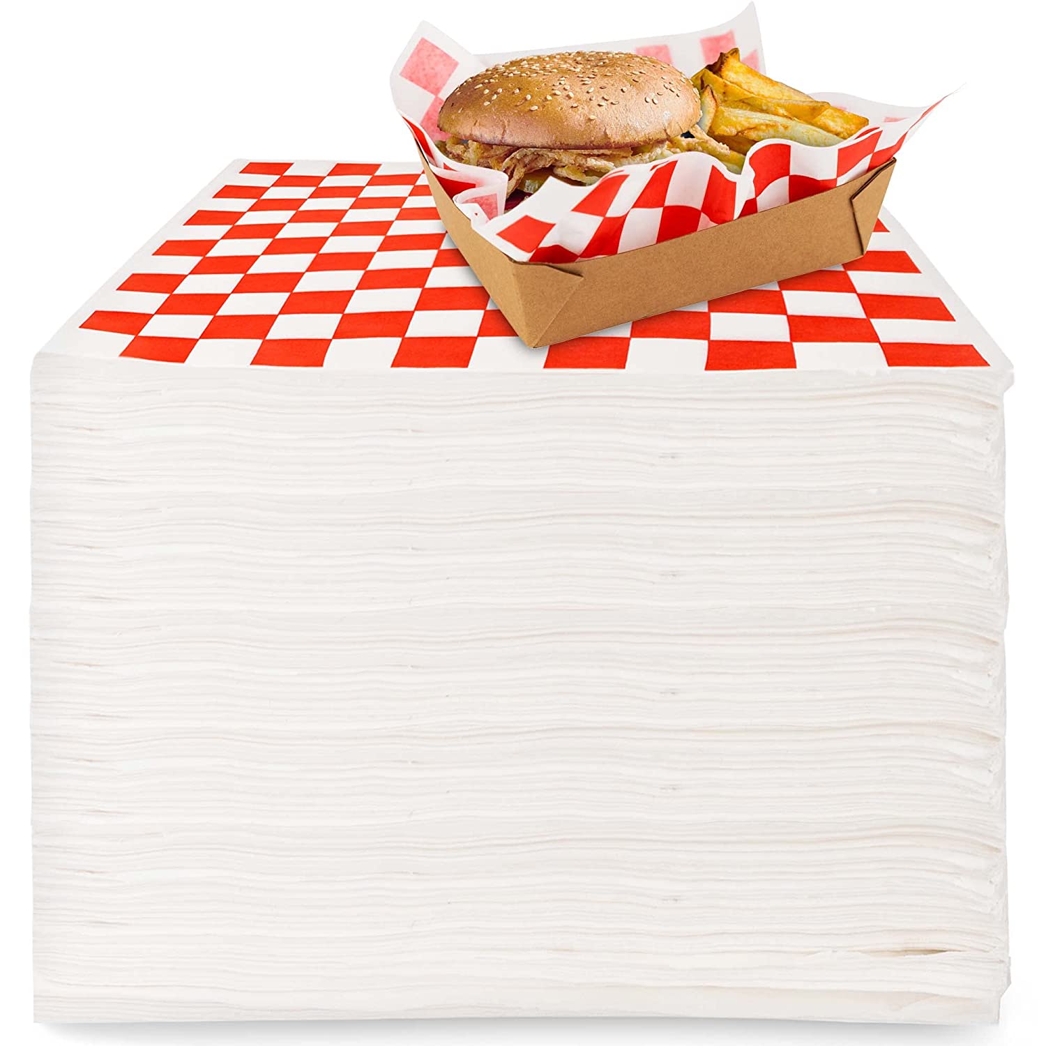 200Pcs Kraft Food Wrapping Paper Burger Hamburger Wrap Sheet Food Tray 12in 