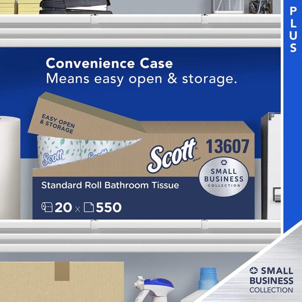 Scott Essential Professional Bulk Toilet Paper for Business (13607), Individually Wrapped Standard Rolls, 2-Ply, White, 20 Rolls/Convenience Case, 550...