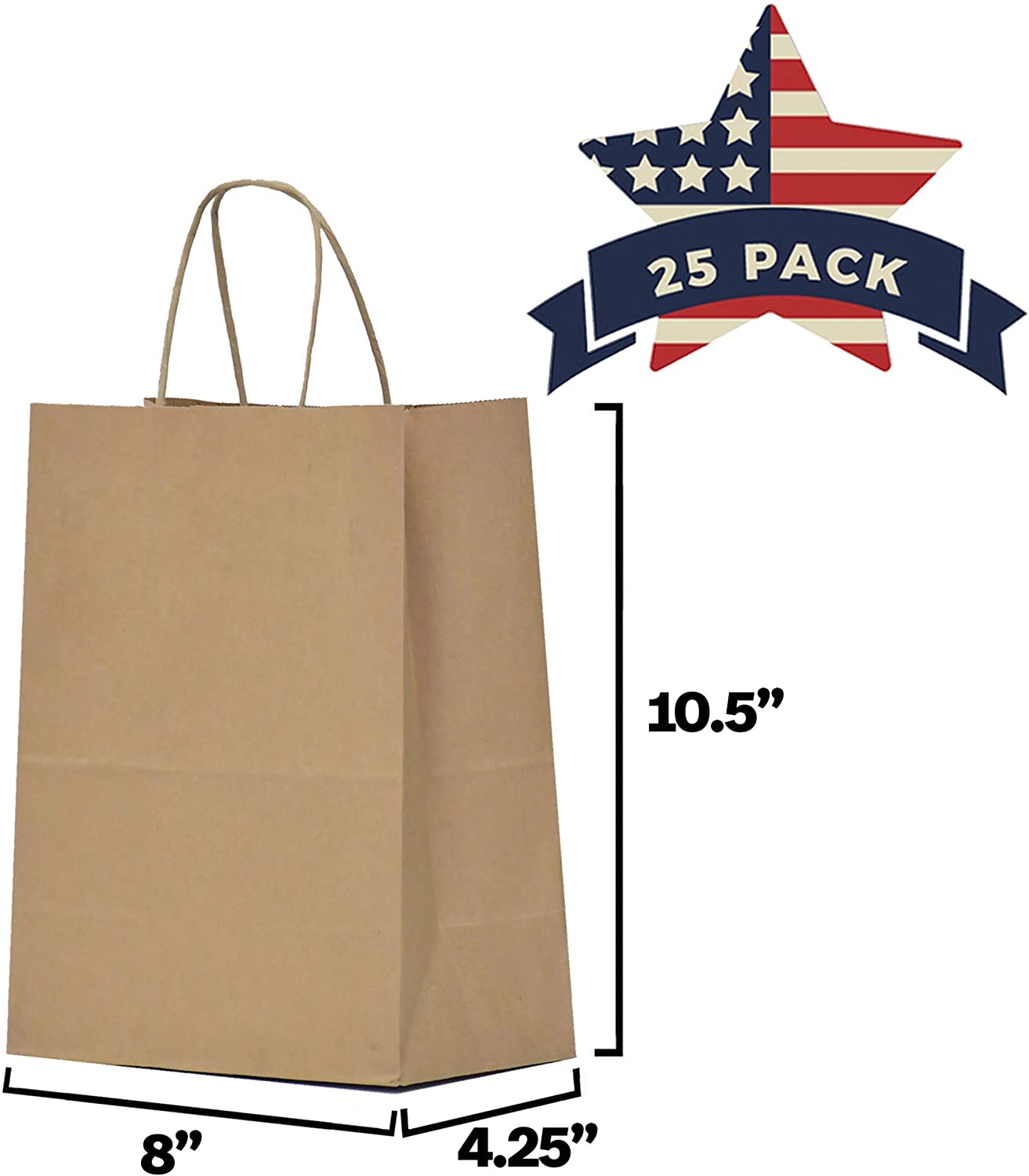 Craft Bags with Handles – 6x3x9 100 Pack Mini Yellow Gift Bag Kraft Paper  Sho – ASA College: Florida