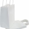 Gift Bags Medium Size - 100 | 50 | 25 | 400 Bags - White Kraft Paper Bags with Handles Bulk for Paper Shopping Bags, Party Bags, and Bags for Small Business...