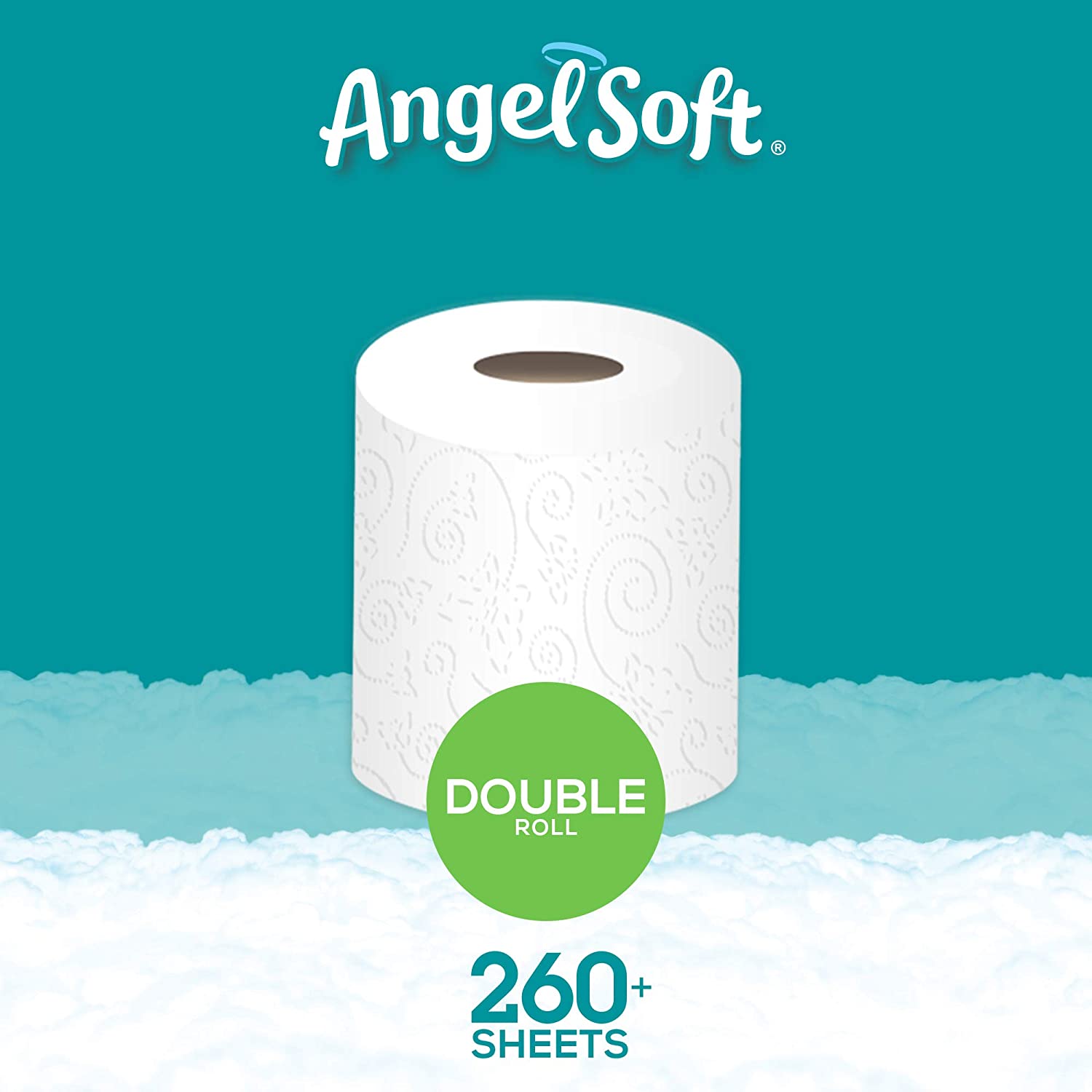 Angel Soft 2 Ply Toilet Paper 48 Double Bath Tissue Pack of 4 with 12 rolls each 