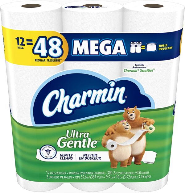 Charmin Sensitive Toilet Paper Mega Rolls, 12 ea