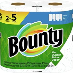 Bounty Select-A-Size Paper Towels, White, 2 Double Plus Rolls = 5 Regular Rolls  Health & Household