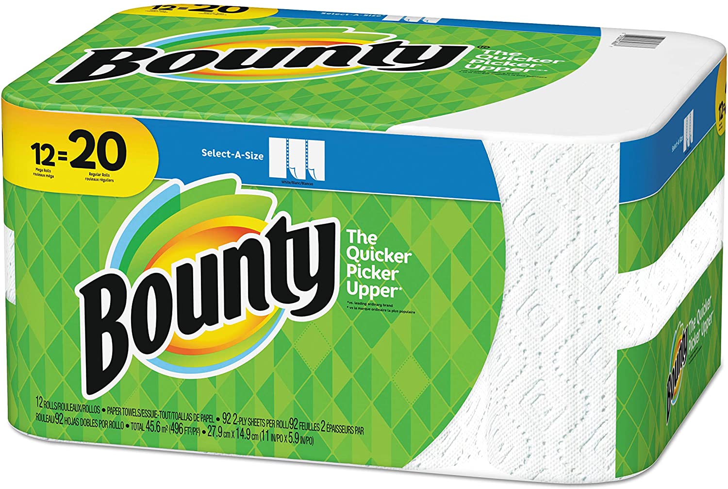 Bounty Select-a-Size Kitchen Roll Paper Towels, 2-Ply, White, 5.9